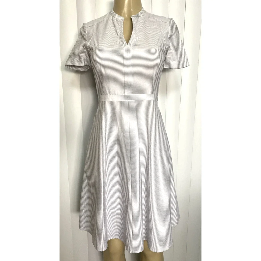 Tory Burch Light Blue Short Sleeve Fit-and-Flare Mini Dress